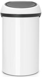 Brabantia Touch Bin nyomófedeles szemetes, 60L, fehér acél test, fehér fedő (108686)