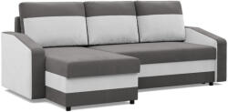 Greensite Hewlet sarokkanapé, 1 ágyneműtartóval, szövet anyag, univerzális oldal, bonell töltet, szürke - fehér - primbutor