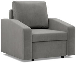 Greensite Zeus fotel, döntött kartámasz, bársony, hab töltet, világosszürke