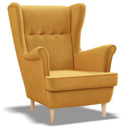 Greensite Uszak fotel, bársony, sárga - primbutor