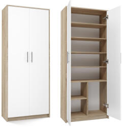 Greensite Oliv 2D könyvespolc, irodai szekrény, sonoma-fehér