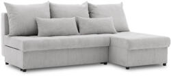 Greensite Venezia sarokkanapé, 3 ágyneműtartóval, kordbársony, univerzális oldal, hab töltet, szürke