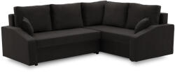 Greensite Grande Plus sarokkanapé, jobboldali, szövet anyag, fekete - primbutor