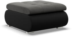Greensite Tokio puff, bársony + műbőr, szürke - fekete - primbutor