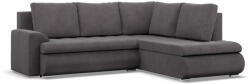 Greensite Tokio sarokkanapé, L alakú háttámlával, 2 ágyneműtartóval, kordbársony, jobboldali, szürke - primbutor
