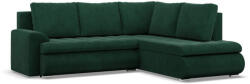 Greensite Tokio sarokkanapé, L alakú háttámlával, 2 ágyneműtartóval, kordbársony, jobboldali, zöld - primbutor
