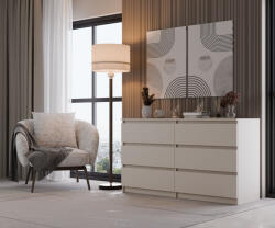 GreenSite M6 140 fiókos szekrény, 138x75x40 cm, kasmír - primbutor