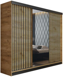  Malani 200 Tolóajtós Szekrény 200cm, Arany Tölgy (szafa MALANI 200 - craft zloty 200x205x59 cm) - primbutor