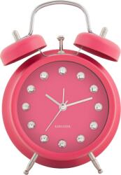 Karlsson Ceas deșteptător Glam Diamonds, 17 cm, roz (KA6018DP)