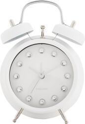 Karlsson Ceas deșteptător Glam Diamonds 17 cm, alb (KA6018WH)
