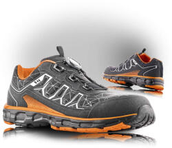 VM Footwear LOUISIANA 6335-S1P / Biztonsági textil alacsony szárú félcipő S1P BOA - fekete/narancssárga 39 (6335-S1P-39)