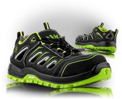 VM Footwear VANCOUVER 8115 S1PL ESD / Teljes bőr ESD szandál S1PL - fekete/zöld 44 (8115-S1PLESD-44)