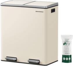SONGMICS dupla szemetes, 2x30l, krémszínű (LTB060AB01)