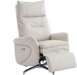 VASHOME Elektromos relaxációs fotel állítható háttámlávalés lábzsámollyal, USB töltővel, Bézs (VH-EYY108SW) - tutihome