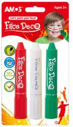 Amos Arcfesték piros-fehér-zöld színben Ajánlott 6-99 éves korig unisex (09532)