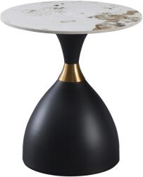 TEMPO KONDELA ODIS fehér márvány/fekete/arany acél