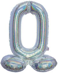  Ezüst színű hologramos lábas lufi - 0 (46152)