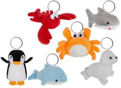  Kulcstartó, tengeri állatok 10 cm plüss, 6 féle (10604)