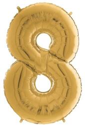  Héliumos fólia lufi, 8-as szám, 65 cm, arany (02974)