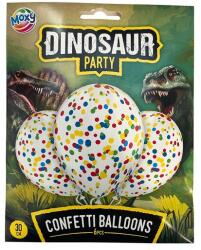  Dínós konfettis lufi, 30 cm, 6 db (12869)