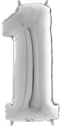  Héliumos fólia lufi, 1-es szám, 65 cm, ezüst (02979)