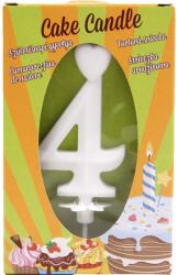  Számgyertya 4 - fehér (16952)