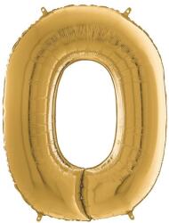  Héliumos fólia lufi, 0-as szám, 65 cm, arany (02964)