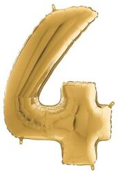  Héliumos fólia lufi, 4-es szám, 65 cm, arany (02970)