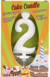  Számgyertya 2 - fehér (16935)