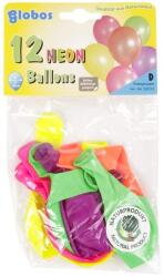  Neon színű lufi 12 darabos készlet - 25 cm (33565)