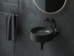 RAVAK Yard 40 kerámiamosdó matt fekete, túlfolyó furat nélkül