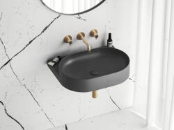 RAVAK Yard 60 kerámiamosdó antracit, túlfolyó furat nélkül