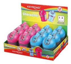 Keyroad Hegyező 2 lyukú tartályos, fedeles 12 db/display Colour Special vegyes színek (KEYROAD_38416) (KEYROAD_38416)