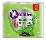 Müller Toalettpapír 4 rétegű kistekercses 100% cellulóz 100 lap/tekercs 24 tekercs/csomag Bambusz Fehér Tea (MÜLLER_42604) (MÜLLER_42604)