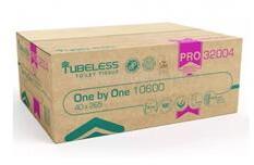 TUBELESS Toalettpapír 2 rétegű V hajtogatású 265 lap/csomag 40 csomag/karton hófehér (TUBELESS_55037) (TUBELESS_55037)