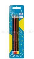 Connect Grafitceruza HB, háromszögletű, Connect 4 db/bliszter (CONNECT_32759) (CONNECT_32759)
