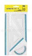 Educa Vonalzókészlet, 30 cm egyenes vonalzó, szögmérő, 45° 13 cm és 60°, 18 cm háromszög vonalzó, 4 db/bliszter Educa (EDUCA_3241) (EDUCA_3241)