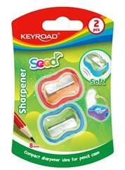 Keyroad Hegyező 1 lyukú fedeles 2 db/bliszter Seed vegyes színek (KEYROAD_38383) (KEYROAD_38383)