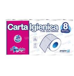 Paperdi Toalettpapír 2 rétegű kistekercses 100% cellulóz 150 lap/tekercs 8 tekercs/csomag Paperblu Carta Igienica_Paperdi (PAPERDI_54494) (PAPERDI_54494)