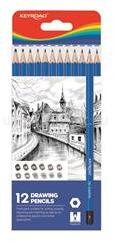 Keyroad Grafitceruza, 12 különböző keménységben, hatszögletű 12 db/bliszter Keyroad (KEYROAD_38372) (KEYROAD_38372)