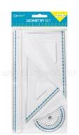 Connect Vonalzókészlet, 30 cm egyenes vonalzó, szögmérő, 45° 14 cm és 60° 18 cm háromszög vonalzó, 4 db/bliszter Connect (CONNECT_106046) (CONNECT_106046)