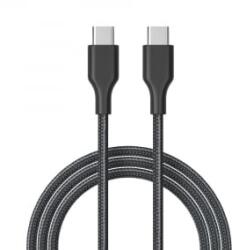Cellect USB Type-C - USB Type-C szövet kábel 1m fekete (MDCU-TYPEC-60W-BK) (MDCU-TYPEC-60W-BK)