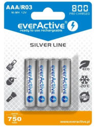 everActive újratölthető AAA akkumulátor 800mAh NiMh 4 darabos (Silver Line)
