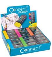 Connect Radír Connect plasztik, 36 db/kínáló doboz 6x6szín, (CONNECT_105842) (CONNECT_105842)