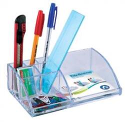 BLUERING Írószertartó 7 rekeszes 180x110x55mm, műanyag, BlueringR víztiszta (BLUERING_3839107) (BLUERING_3839107)