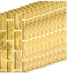 Teno 80 db-os prémium 3D Teno® márványtapéta szett, 14, 4 m2 fedettség, öntapadó, vízálló, könnyen telepíthető, modern dizájn, 30x60 cm, 60-as modell, arany (TENO2193S80)