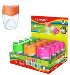 Keyroad Hegyező 2 lyukú tartályos 12 db/display Mellow 2 vegyes színek (KEYROAD_43634) (KEYROAD_43634)