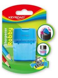 Keyroad Hegyező 2 lyukú tartályos, fedeles, fém belsővel Robby vegyes színek (KEYROAD_38422) (KEYROAD_38422)