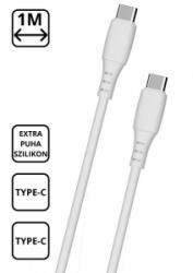 Cellect Extra puha szilikon adat és töltőkábel, Fehér (MDCU-SIL-TYPEC-W) (MDCU-SIL-TYPEC-W)