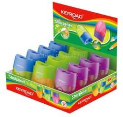 Keyroad Hegyező 2 lyukú tartályos 12 db/display Mellow vegyes színek (KEYROAD_38407) (KEYROAD_38407)